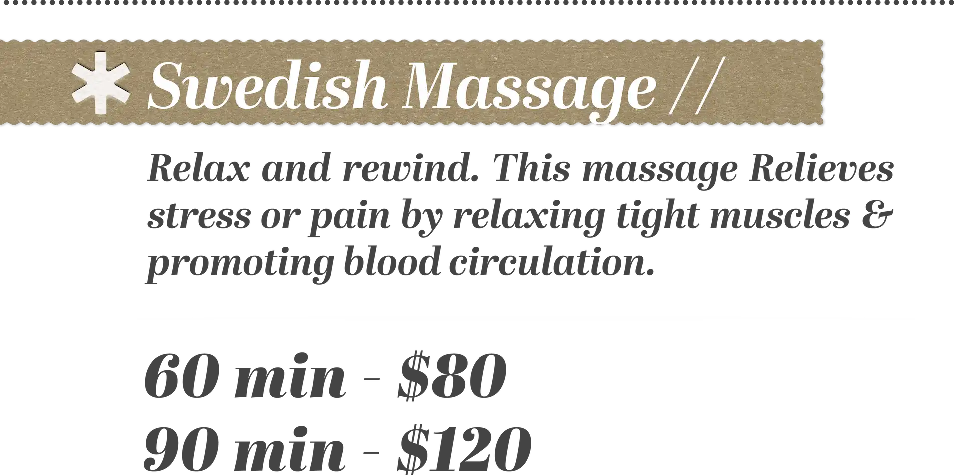 Swedish Massage Services